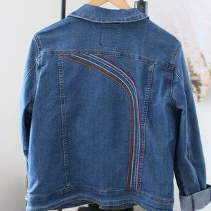 Denim Jacket with Rainbow on back